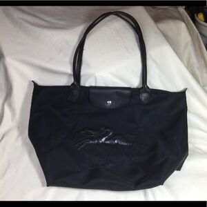 Longchamp Victoire Black Horse Jockey Tote